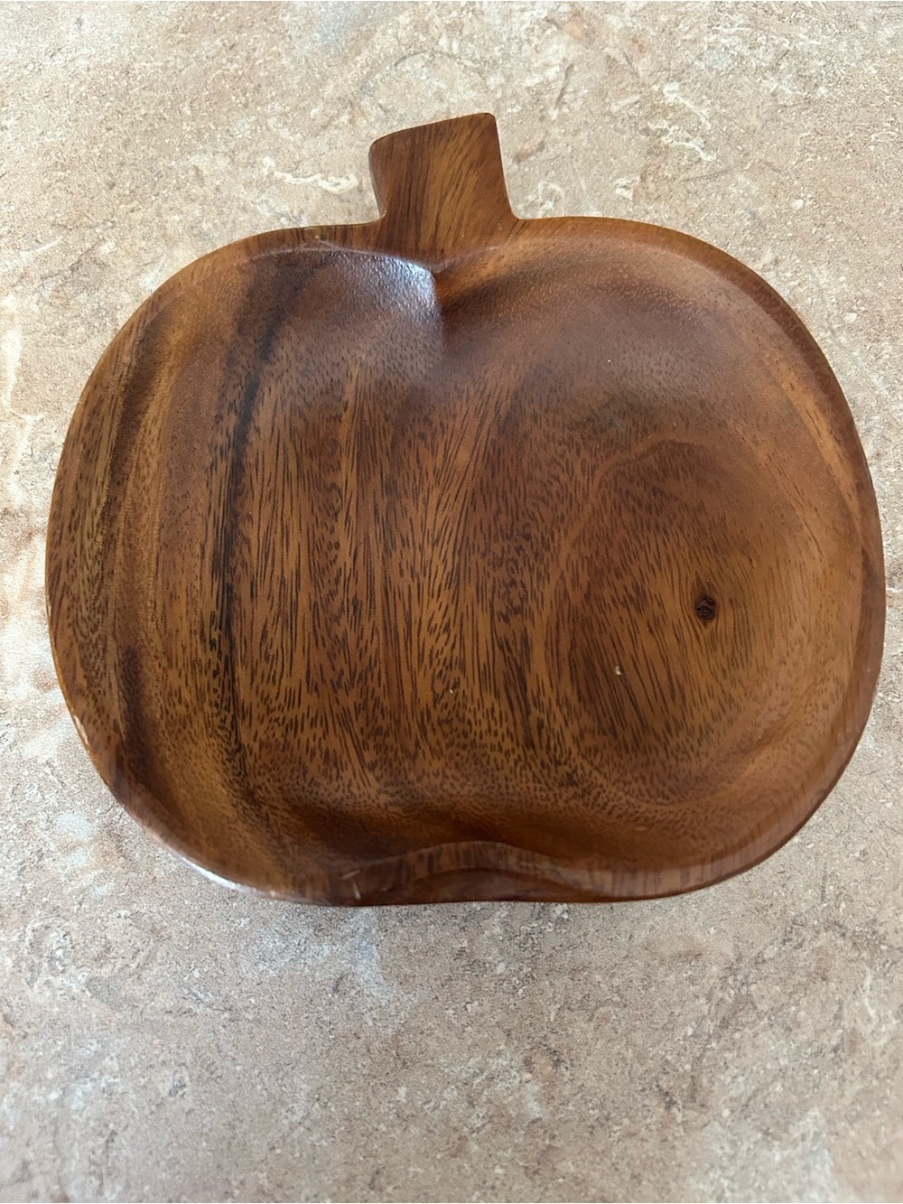 Handcrafted Wooden Apple Serving Bowl - Spoon rest